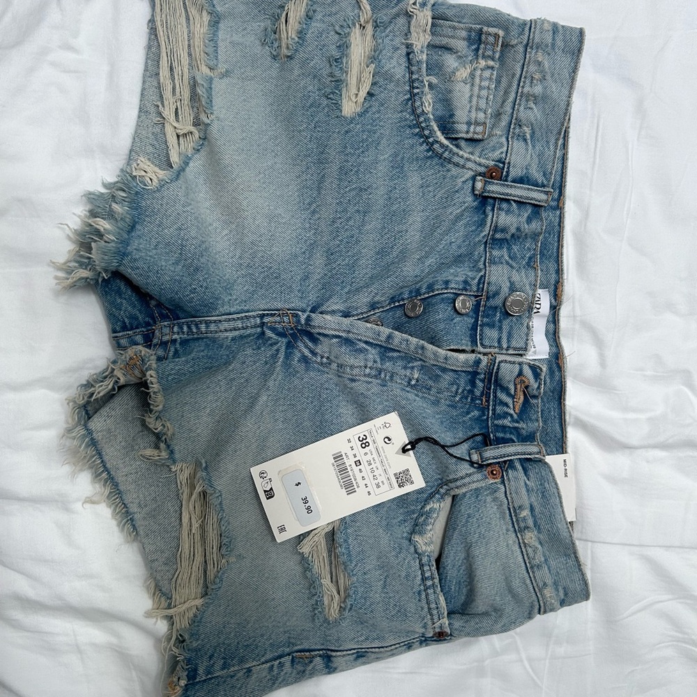 Zara Light Blue Denim Shorts